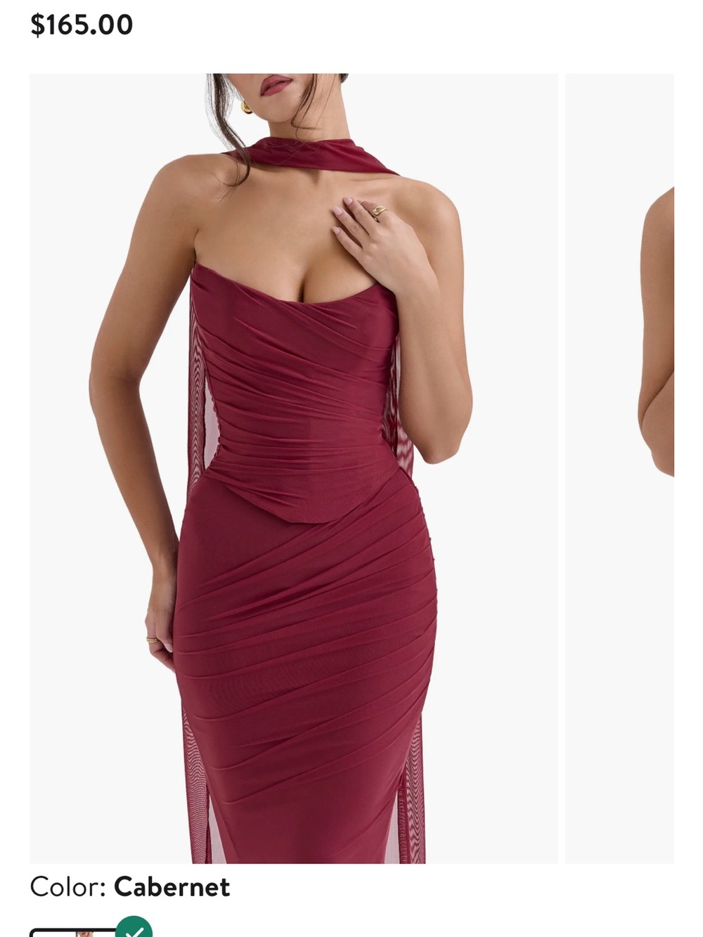 House of CB Cabernet Strapless Corset with Scarf